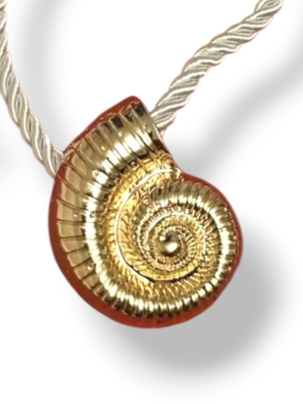 New Gold Nautilus Conch Shell Snail Statement Necklace – NWOT - Picture 3 of 8